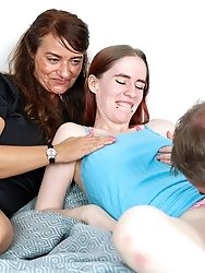 A seductive young blonde engages in intimate encounters with her elderly grandfather