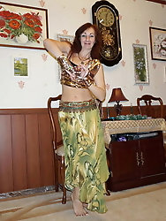 Older female is spreading her hips for money