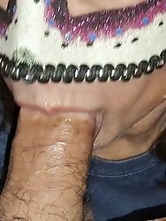 I am being orally satisfied on the couch.