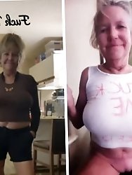 Melody Radford in her undergarments.