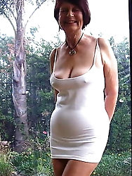 Seductive mature housewives are taking off their dress