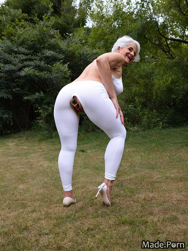 White-Haired Italian Granny Gets Naked and Masturbates on Camera